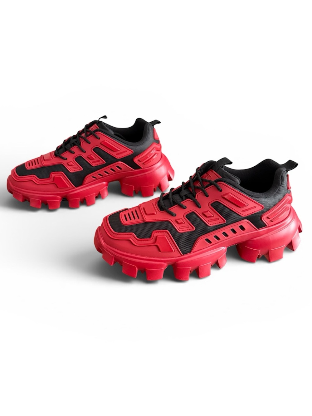 Steve Madden Men Ponce Red Black Chunky Sole Sneaker 10.5 NIB - Picture 4 of 12